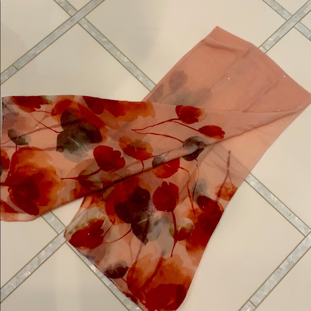 NWT Apricot Lane pink floral scarf